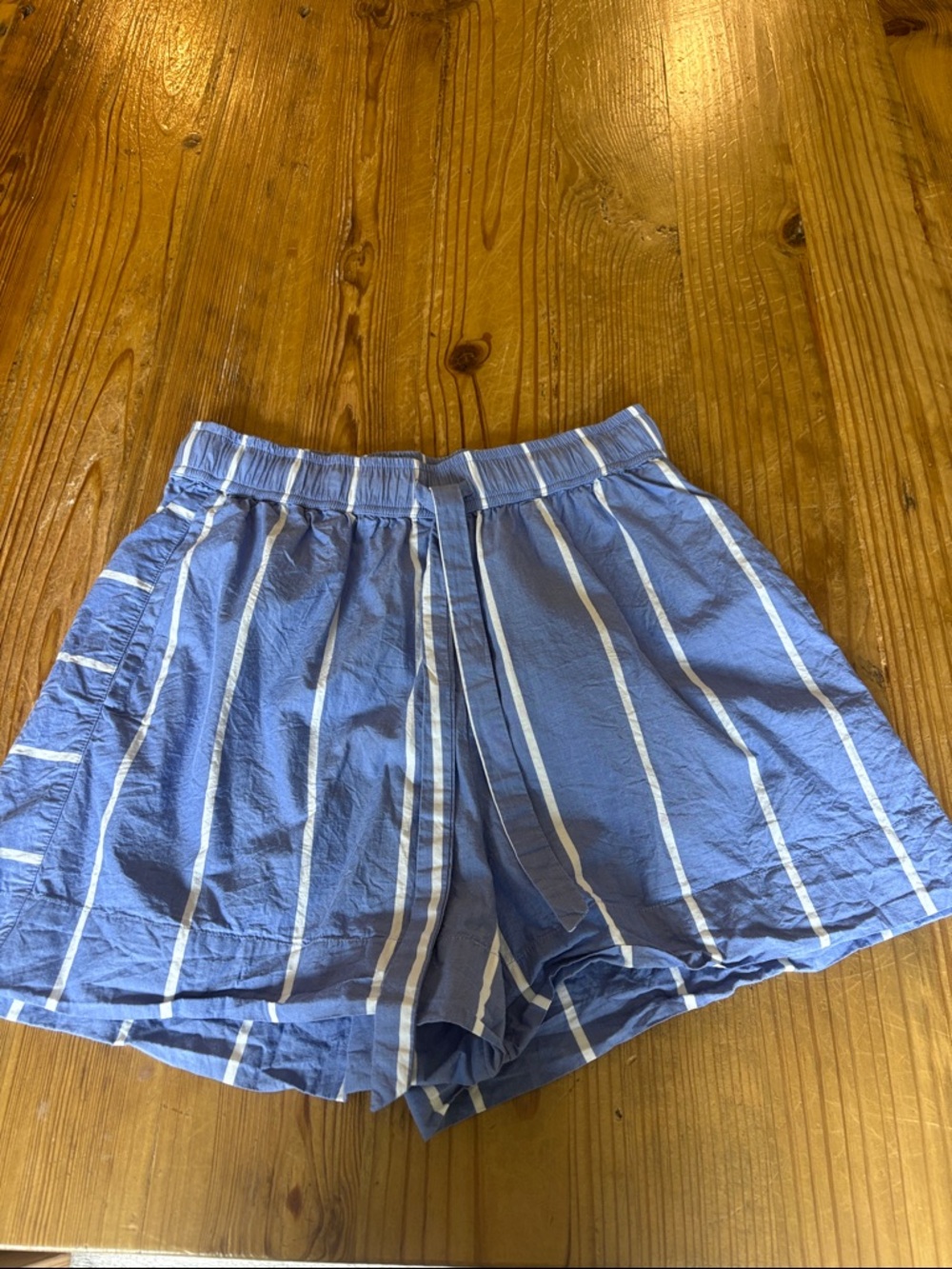 ME+EM Blue and White Striped Women's Shorts